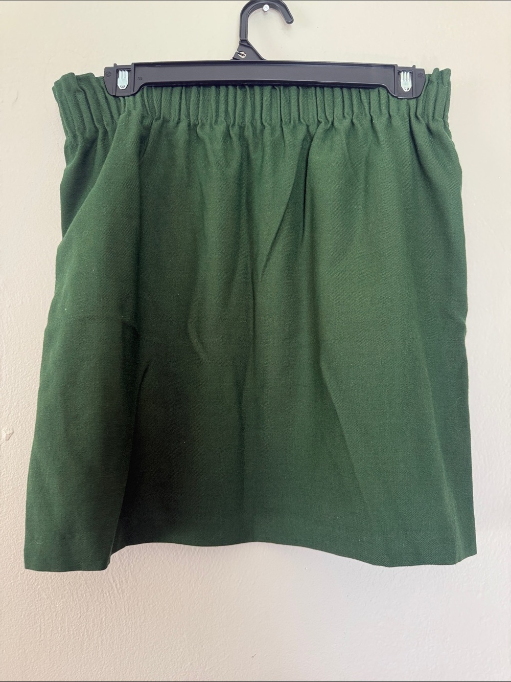 J Crew Deep Green Elastic Waist Mini Skirt 6 - Picture 3 of 5